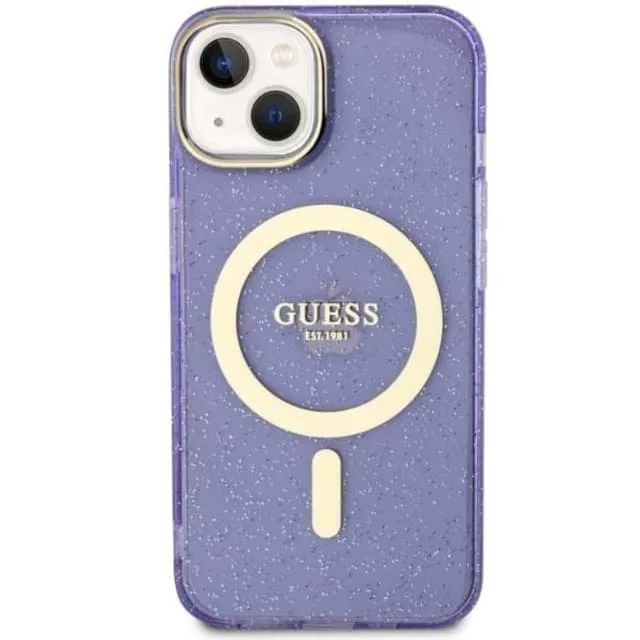 Guess Mobilskal till iPhone 14 Plus MagSafe Glitter Guld