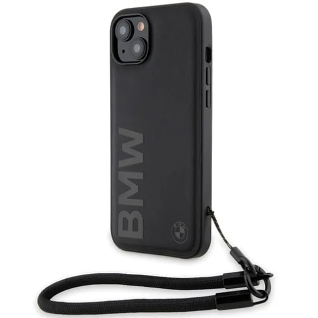 BMW Mobilskal till iPhone 15/14/13 Signature Läder Wordmark Cord