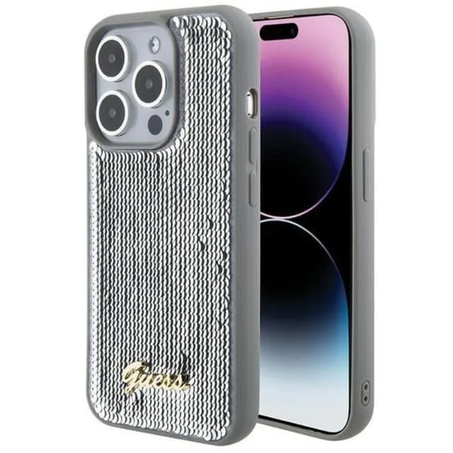Guess Mobilskal till iPhone 15 Pro Sequin Script Metal