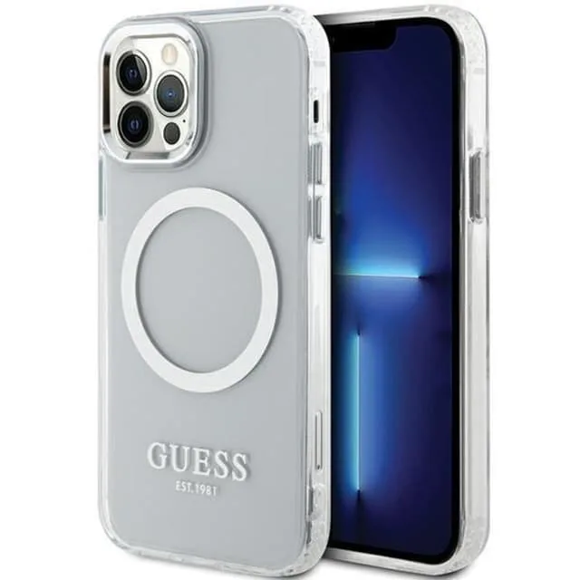 Guess Mobilskal till iPhone 12 Pro/12 Magsafe Metall Outline