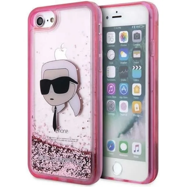 Karl Lagerfeld iPhone 7/8/SE (2020/2022) Skal Liquid Glitter Choupette Head