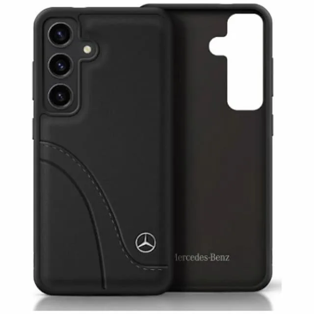 Mercedes Mobilskal till Galaxy S25 Läder Curved Stitches