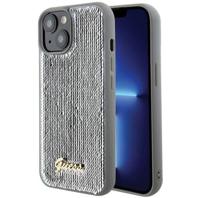 Guess Mobilskal till iPhone 15 Sequin Script Metal