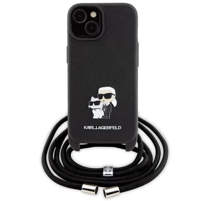Karl Lagerfeld iPhone 15 Halsbandsskal Crossbody Saffiano
