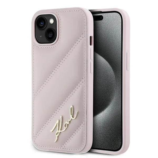 Karl Lagerfeld Mobilskal till iPhone 15/14/13 Quilted Script