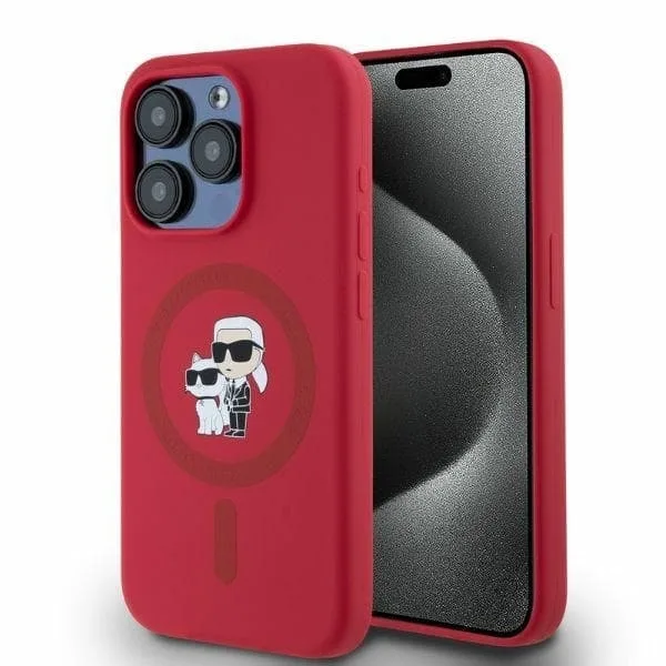 Karl Lagerfeld Mobilskal till iPhone 15 Pro MagSafe Karl&Choupette Ring