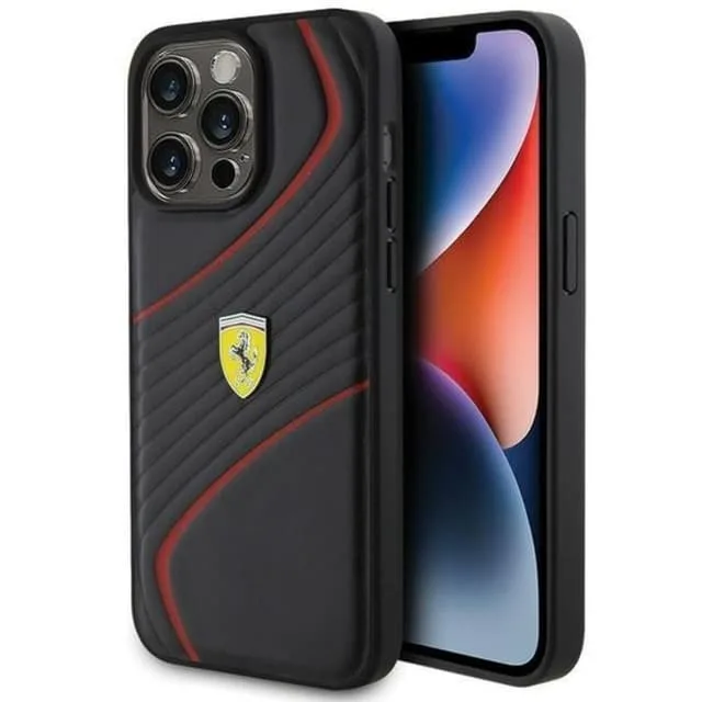 Ferrari Mobilskal till iPhone 15 Pro Twist Metal Logo