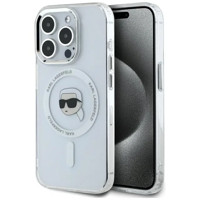 Karl Lagerfeld Mobilskal till iPhone 15 Pro Magsafe Metal Karl Head