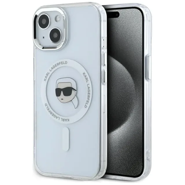 Karl Lagerfeld Mobilskal till iPhone 15 Magsafe Metal Karl Head