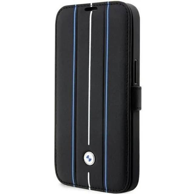 BMW iPhone 14 Pro Max Plånboksfodral Läder Stramp Lines