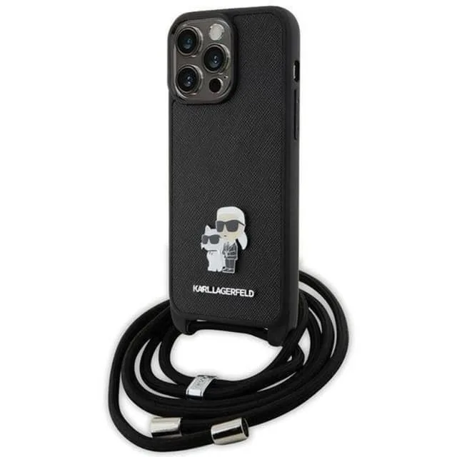 Karl Lagerfeld iPhone 15 Pro Halsbandsskal Crossbody Saffiano
