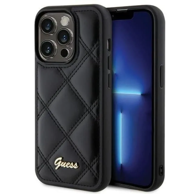 Guess Mobilskal till iPhone 15 Pro Quilted Metal Logo