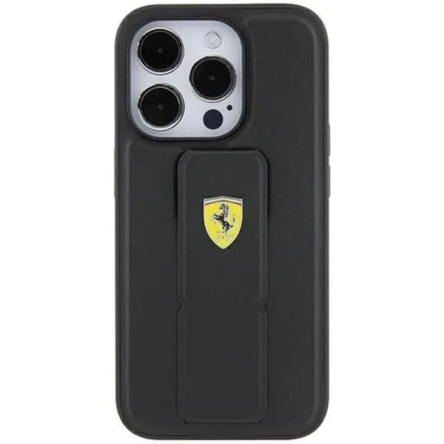 Ferrari Mobilskal till iPhone 15 Pro Grip Stand Metal Logo