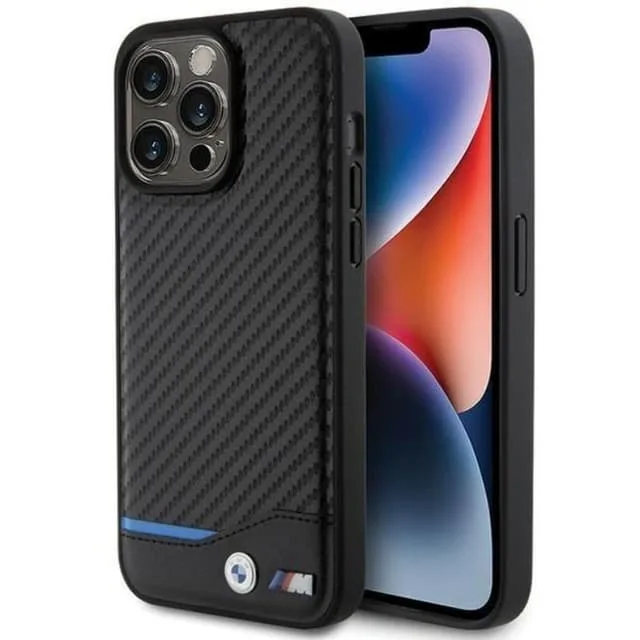 BMW Mobilskal till iPhone 15 Pro Max Läder Carbon