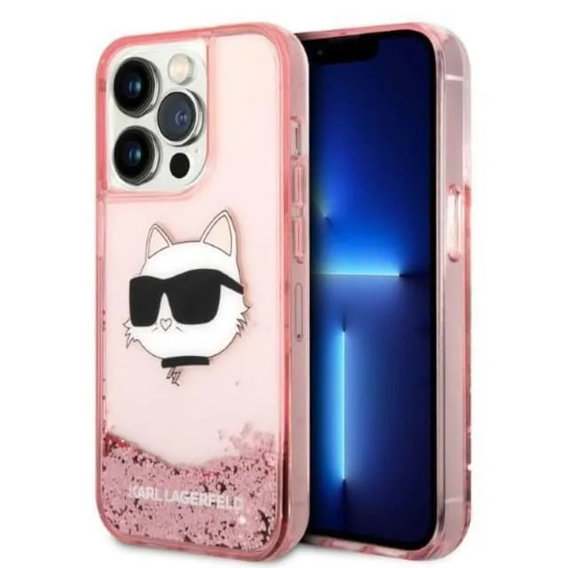 Karl Lagerfeld iPhone 14 Pro Max Skal Glitter Choupette Head