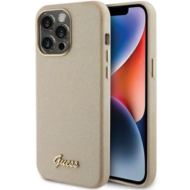 Guess Mobilskal till iPhone 15 Pro Max Glitter Glossy Script