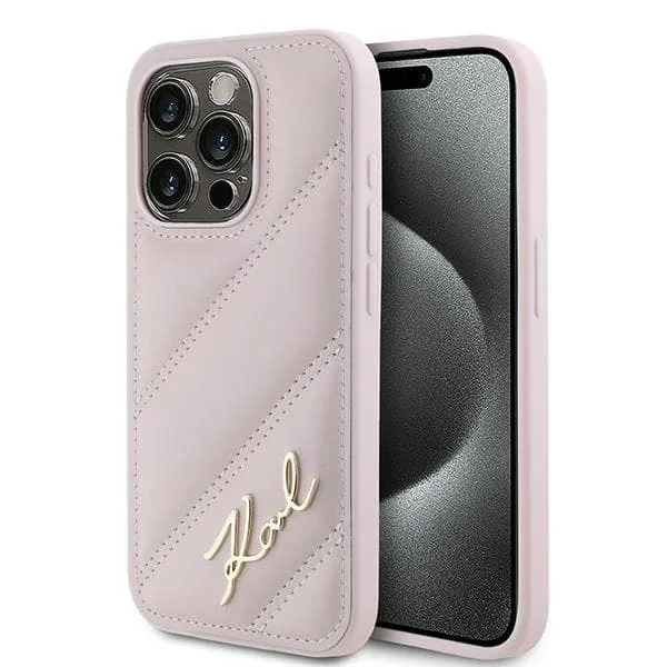 Karl Lagerfeld Mobilskal till iPhone 15 Pro Max Quilted Script