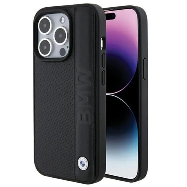 BMW Mobilskal till iPhone 15 Pro Läder Textured & Stripe