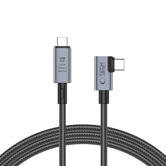 Tech-Protect UltraBoost Max L USB-C 4.0 kabel, rak/vinklad, 1,5 m