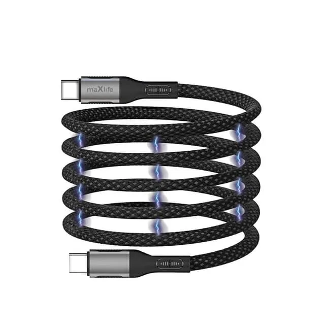 Maxlife USB-C Till USB-C 1m Kabel 100W Magnetic Nylon