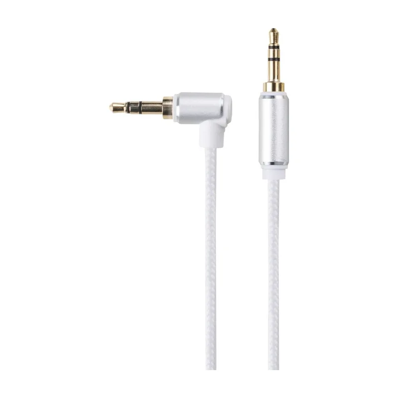 Dacota Platinum Mini jack kabel hane-hane vinklad 3M, vit