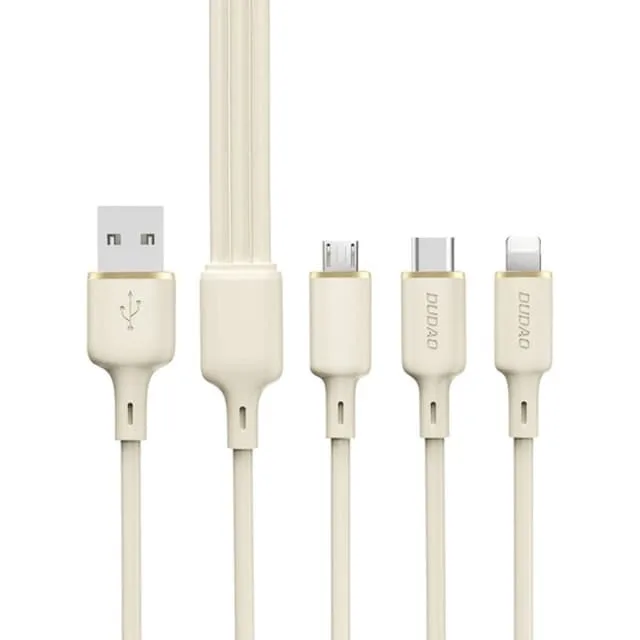 Dudao 3in1 USB-C Till USB-C/Lightning Kabel 1.2m