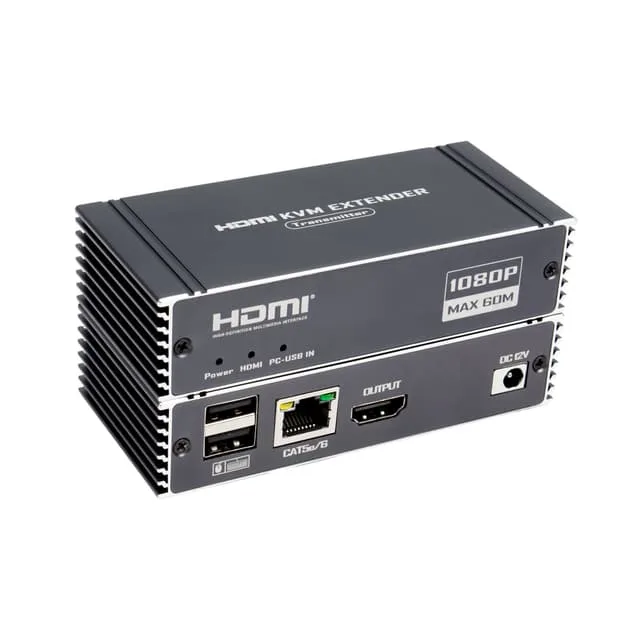 Nördic HDMI KVM-förlängare 65m över Cat5e/Cat6, 1080p 60Hz, med USB