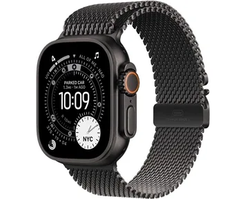 Apple Watch Ultra 3 GPS + Cellular 49 mm, svart titanboett, svart milanesisk loop