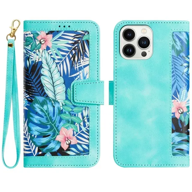 OEM iPhone 15 Pro Max Plånboksfodral Flower Pattern
