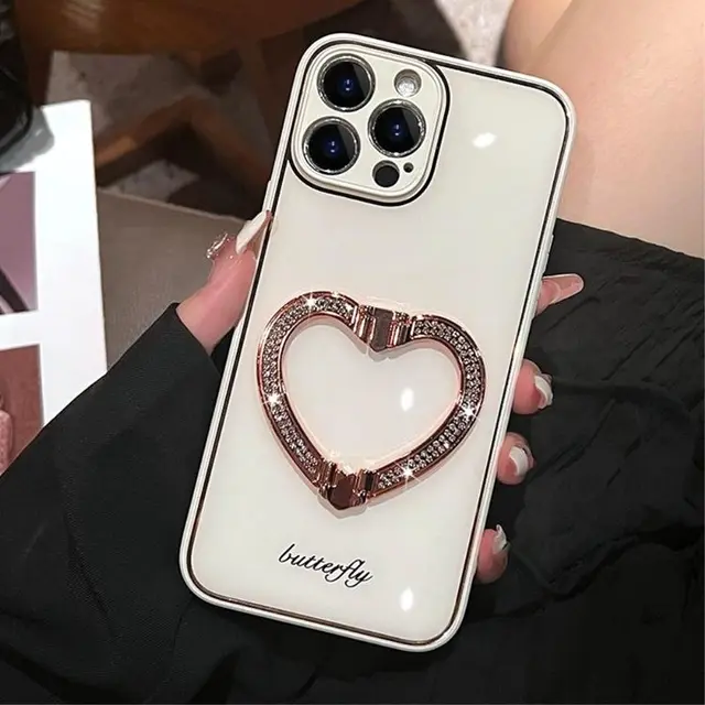 OEM iPhone 14 Pro Max Skal Heart Kickstand