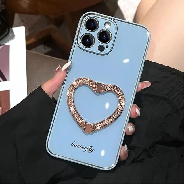 OEM iPhone 14 Pro Skal Heart Kickstand