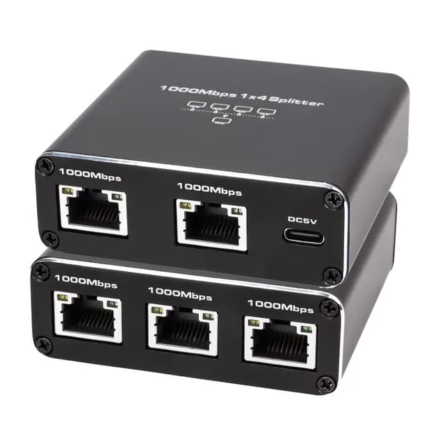 Nördic LAN Splitter 1 to 4 1000 Mbps Gigabit Ethernet Computer