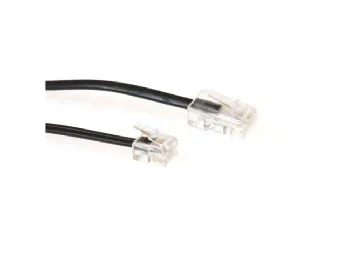 ACT Black 2 meter flat telephone cable