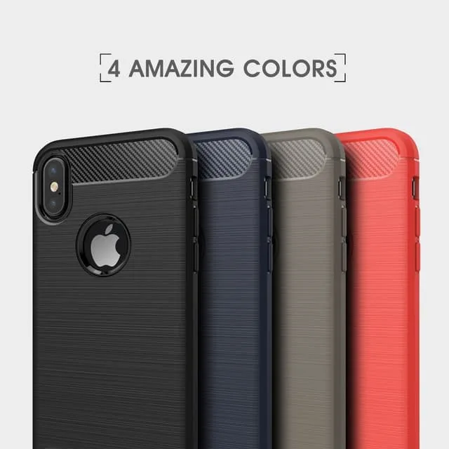 OEM Carbon Fiber Brushed Mobilskal till iPhone XS / X