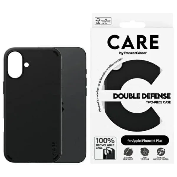 CARE By PanzerGlass Mobilskal till iPhone 16 Plus Double Defense