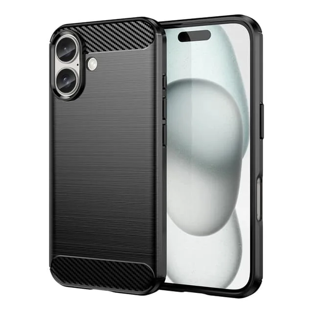 Mobilskal till iPhone 16 Plus Silikon Carbon