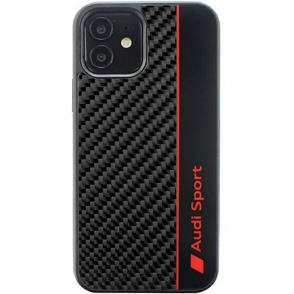 Audi mobilskal till iPhone 11/XR, Carbon Fiber Stripe, svart