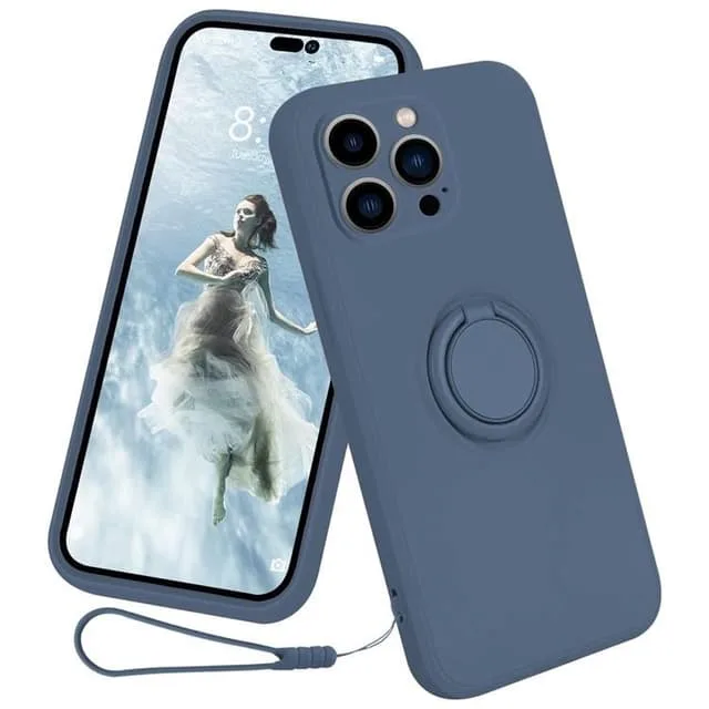 OEM Mobilskal till iPhone 15 Pro Max Ringhållare Liquid Silikon