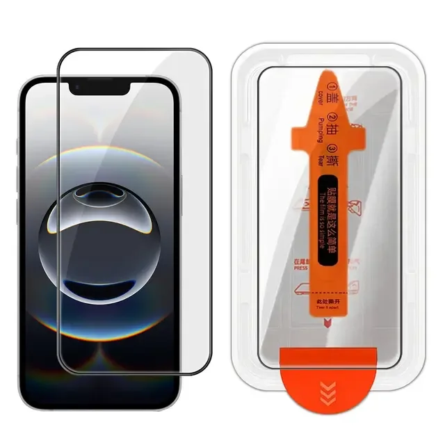 SKALO Heltäckande Skärmskydd Härdat glas Monteringsram för iPhone 17e