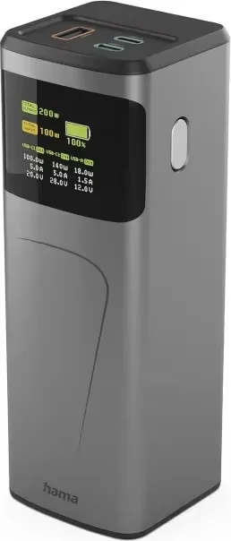Hama Powerbank 24000mah 2xUSB-C 1xUSB-A 200W Snabbladdning
