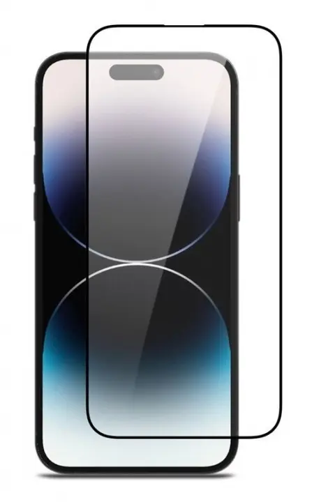 Skärmskydd i härdat glas till iPhone 16 Pro, svart kant