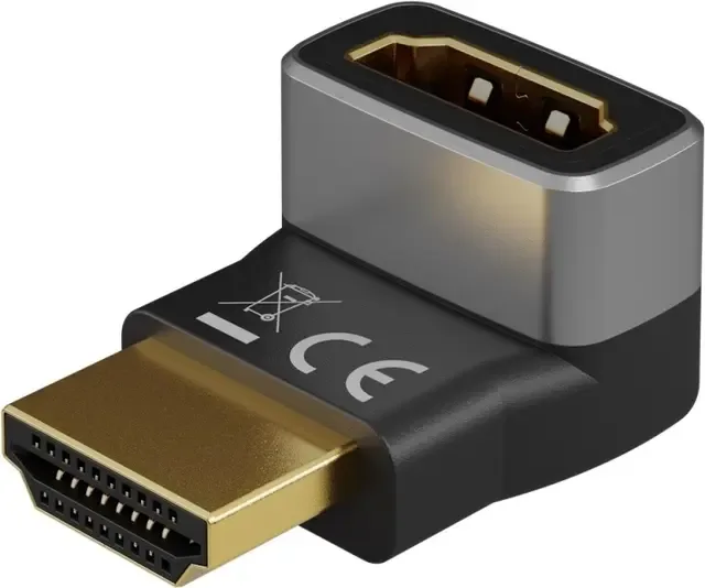 HDMI™ Angled Adapter 90°, Gold-Plated (8K@60HZ)