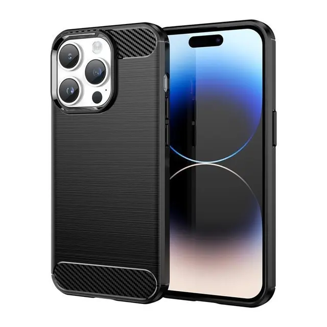 Mobilskal till iPhone 15 Pro Max Carbon Flexible