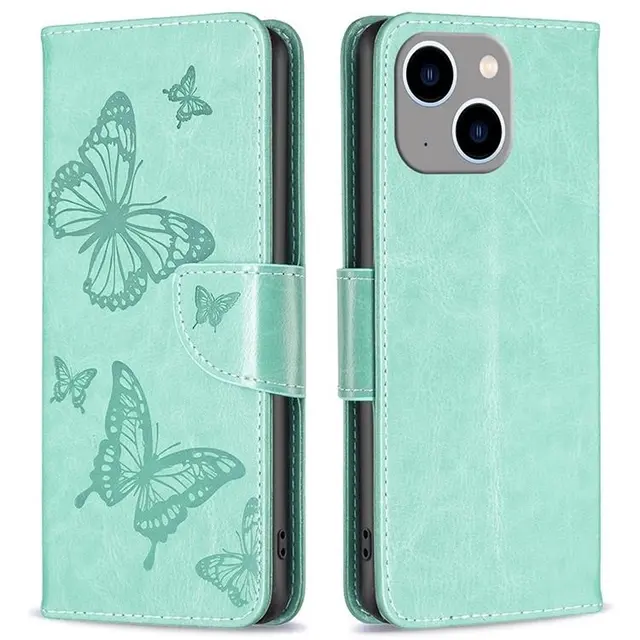 iPhone 14 Plus Plånboksfodral Butterfly Imprinted