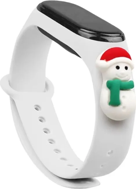 Xiaomi Mi Band 3/4 silikonarmband Xmas Snowman 1, vit