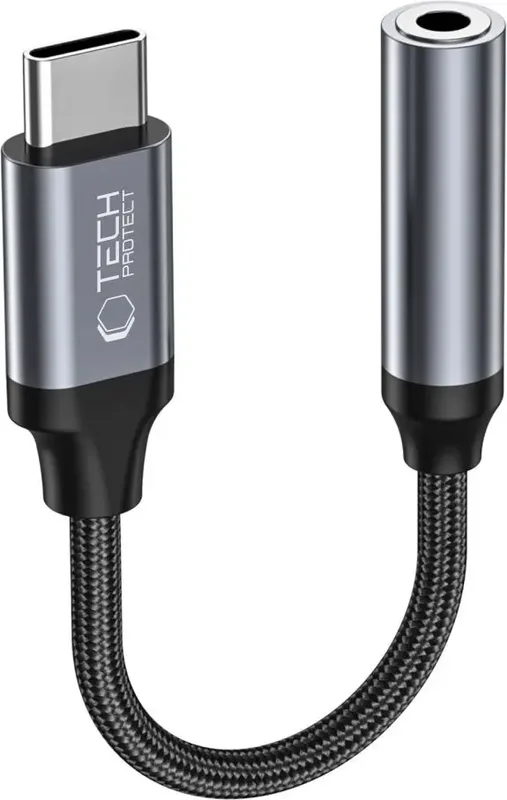 Tech-Protect UltraBoost USB-C till 3,5 mm ljuduttag, svart