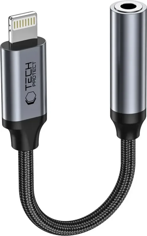Tech-Protect UltraBoost Lightning till 3,5 mm-adapter, svart