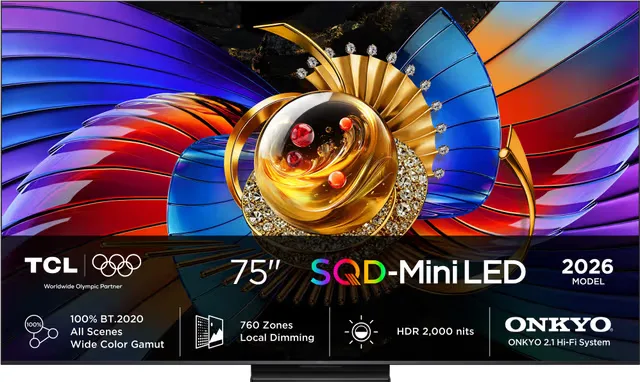 TCL 75" MSQLED80L 4K SQD-Mini LED TV (2026)