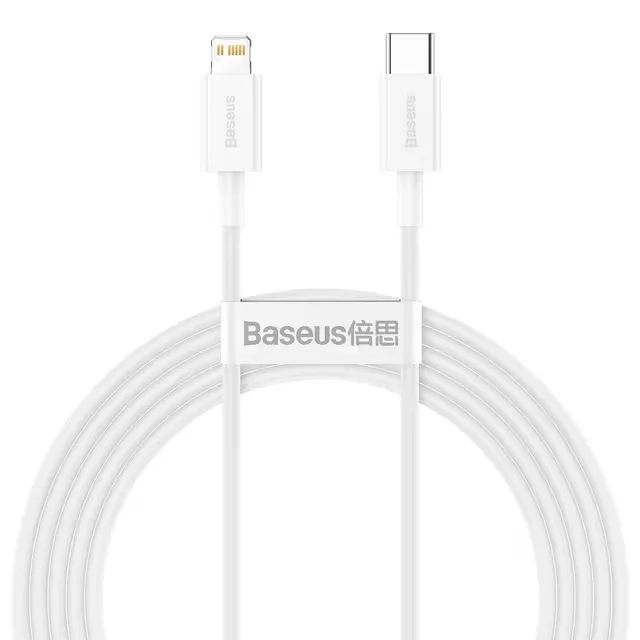 Baseus Cafule USB-C till Lightning-kabel 2 m, vit