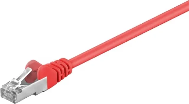 Goobay Patchkabel CAT 5e, SF/UTP, röd, 1 m kopparklädd aluminiumtråd (CCA)